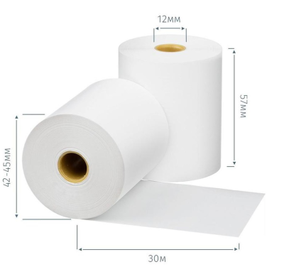 Чековая лента 57мм (30м, втулка 12мм)