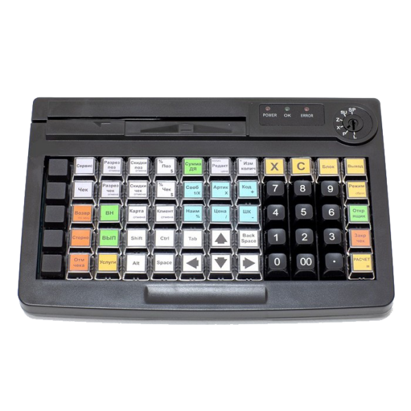 Программируемая клавиатура АТОЛ KB-60-KU (rev.2) (USB/PS/2, MSR, Черный, арт. 42290)