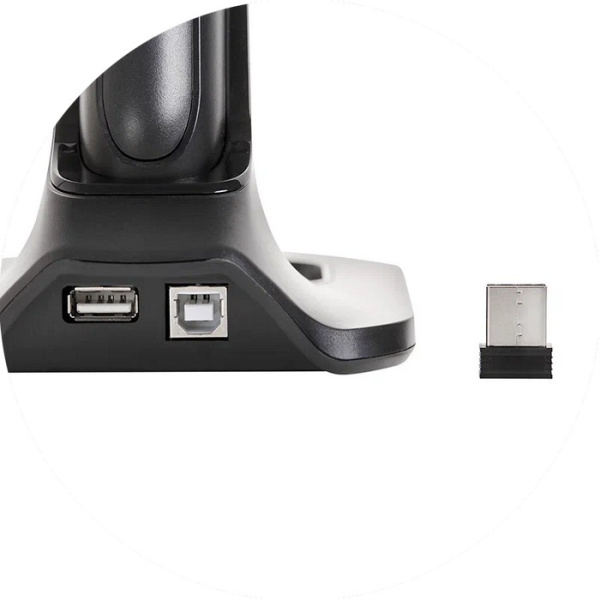Беспроводной сканер 2D штрихкода PayTor ES-1007 ( USB, База, Черный, арт. ES-1007-UB-11)